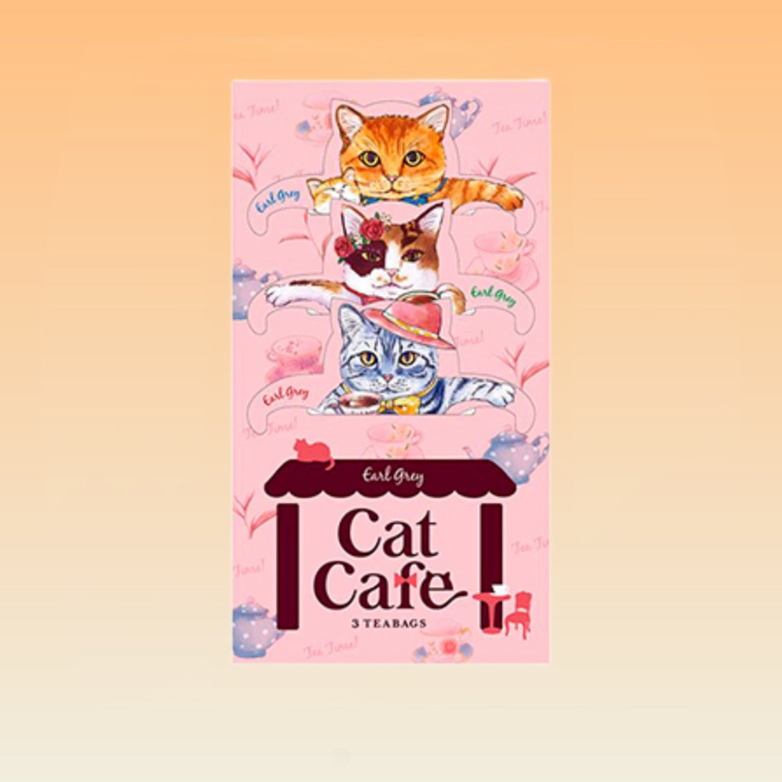 Hanging Cat Japan Cat Cafe Green Tea Earl Grey Tea Bags